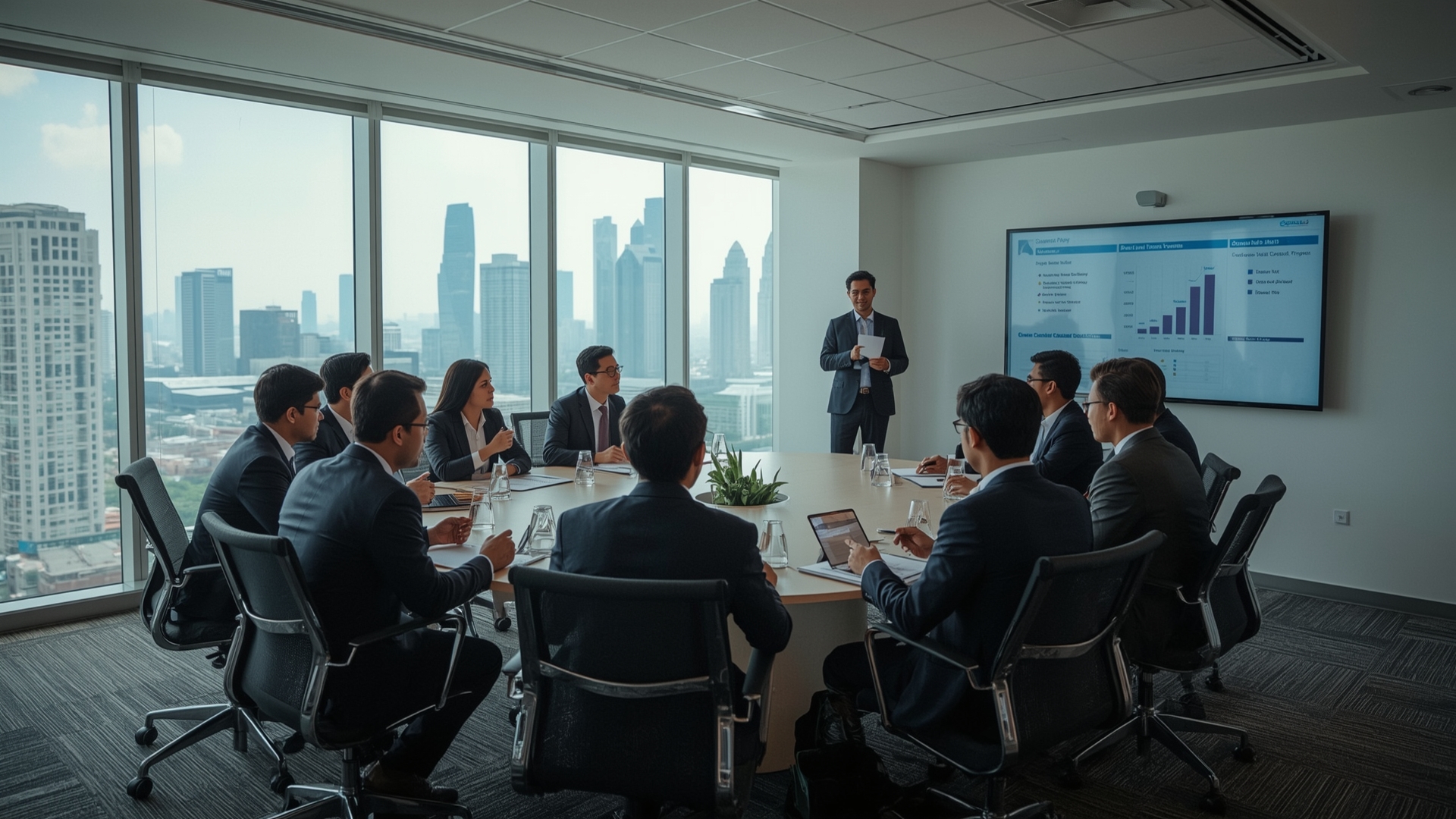 Professional audit team meeting
